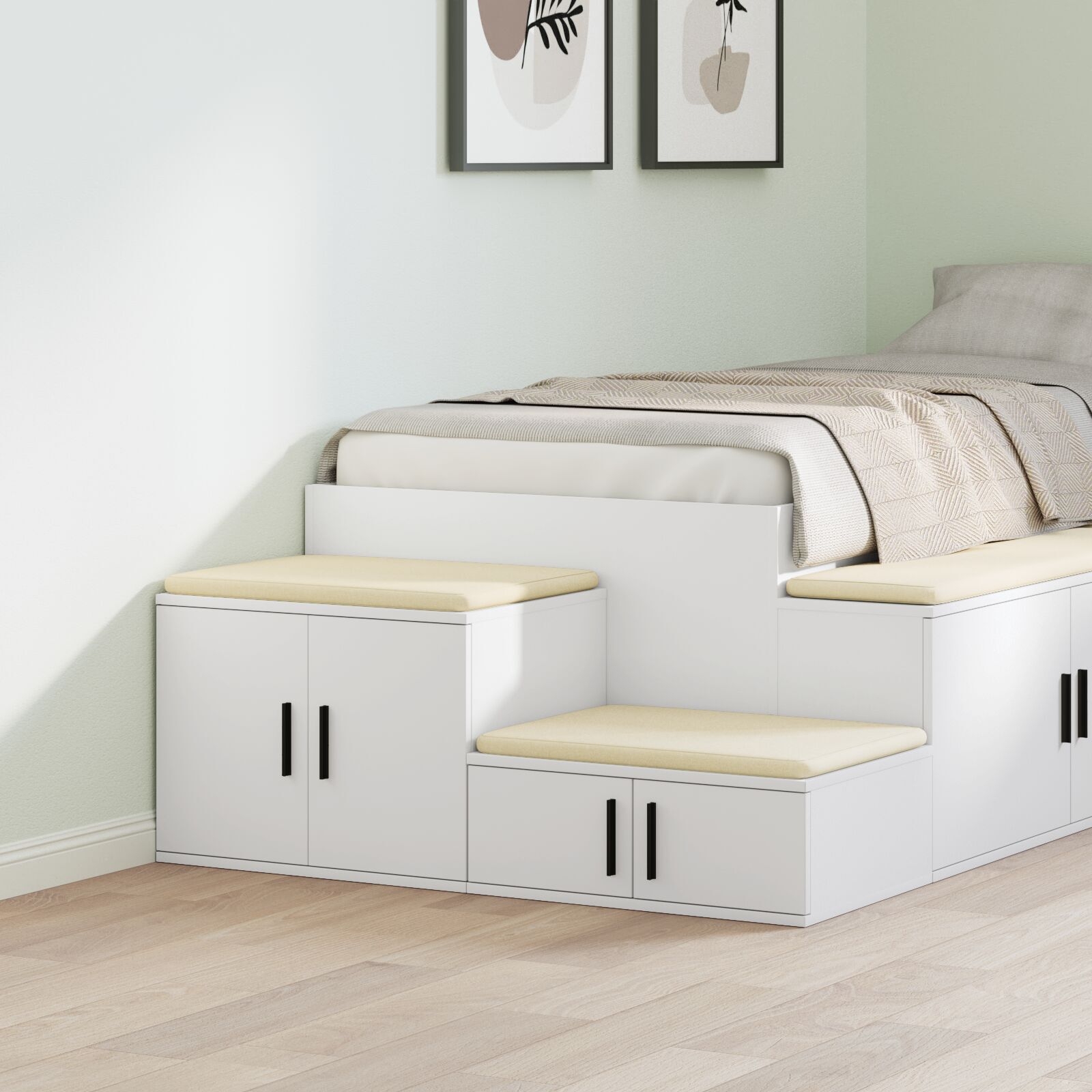 image 2 866659 Dulap de depozitare Alb 118 x 41 x 40 cm Lemn compozit Dulap de depozitare Alb 118 x 41 x 40 cm Lemn compozit