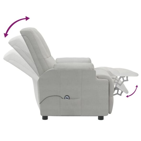 3093179 8 Fotoliu rabatabil cu ridicare, gri deschis, piele întoarsă eco 3093179 8
