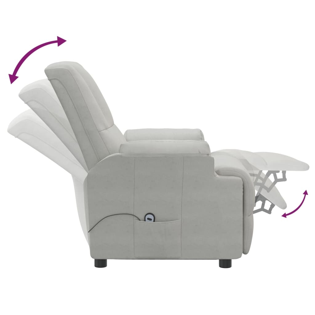 3093179 8 Fotoliu rabatabil cu ridicare, gri deschis, piele întoarsă eco Fotoliu rabatabil cu ridicare, gri deschis, piele întoarsă eco - imagine 8