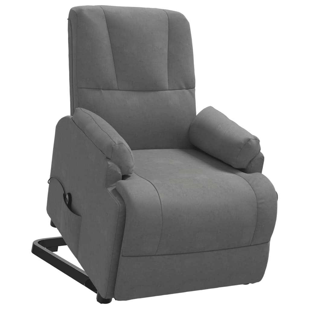 3093180 3 Fotoliu rabatabil cu ridicare, gri închis, piele întoarsă eco Fotoliu rabatabil cu ridicare, gri închis, piele întoarsă eco - imagine 3