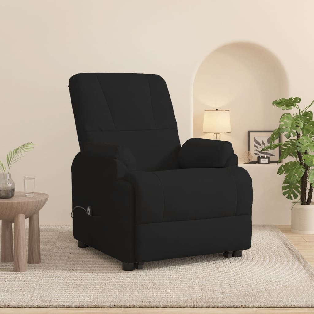 3093181 1 Fotoliu rabatabil cu ridicare, negru, piele întoarsă ecologică Fotoliu rabatabil cu ridicare, negru, piele întoarsă ecologică