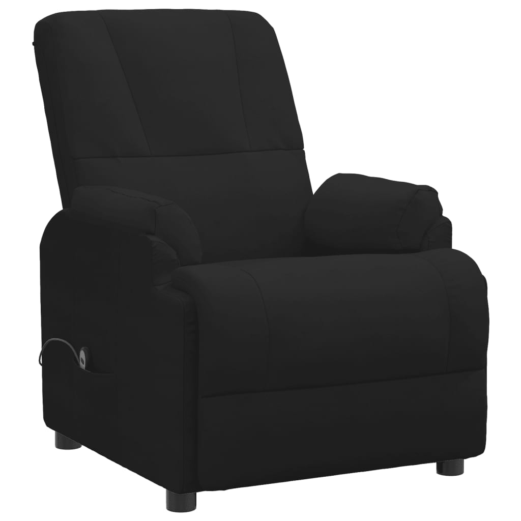 3093181 4 Fotoliu rabatabil cu ridicare, negru, piele întoarsă ecologică Fotoliu rabatabil cu ridicare, negru, piele întoarsă ecologică - imagine 4