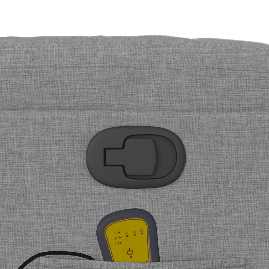 3206891 10 Fotoliu reclinabil cu masaj, gri deschis, material textil Fotoliu reclinabil cu masaj, gri deschis, material textil - imagine 10