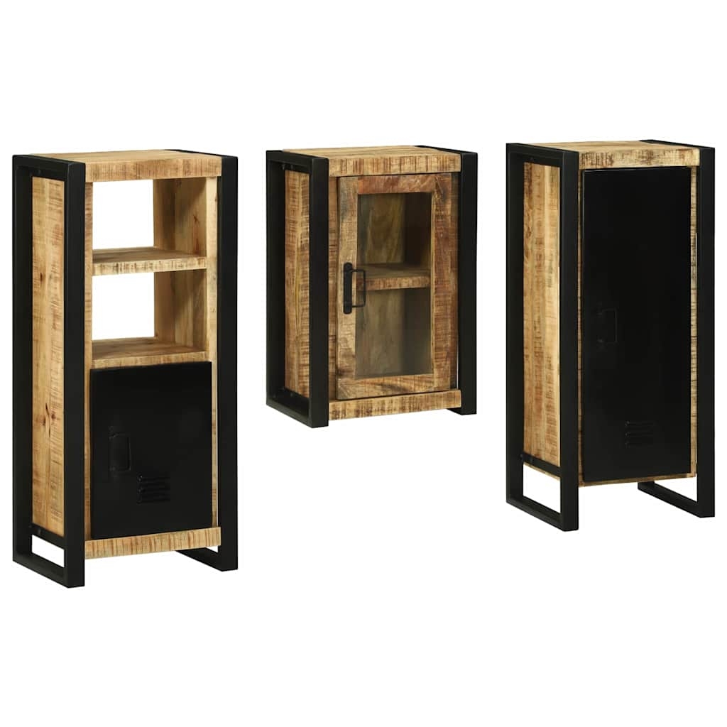 3305704 3 Set de mobilier pentru baie 3 pcs Maro Lemn de mango solid Set de mobilier pentru baie 3 pcs Maro Lemn de mango solid - imagine 3