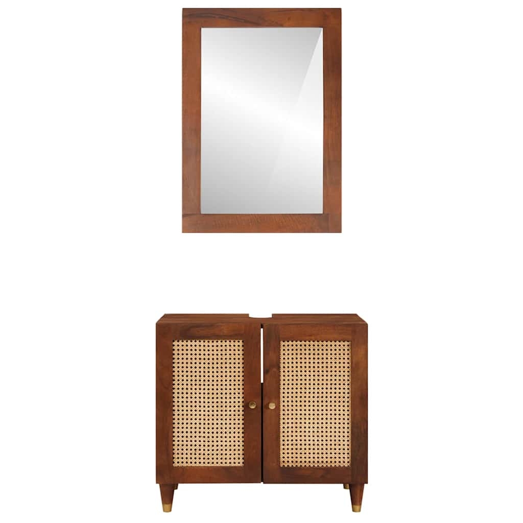 3310171 5 Mobilier pentru baie cu ușă 2 pcs 62 x 33 x 58 cm Lemn de mango solid Mobilier pentru baie cu ușă 2 pcs 62 x 33 x 58 cm Lemn de mango solid - imagine 5