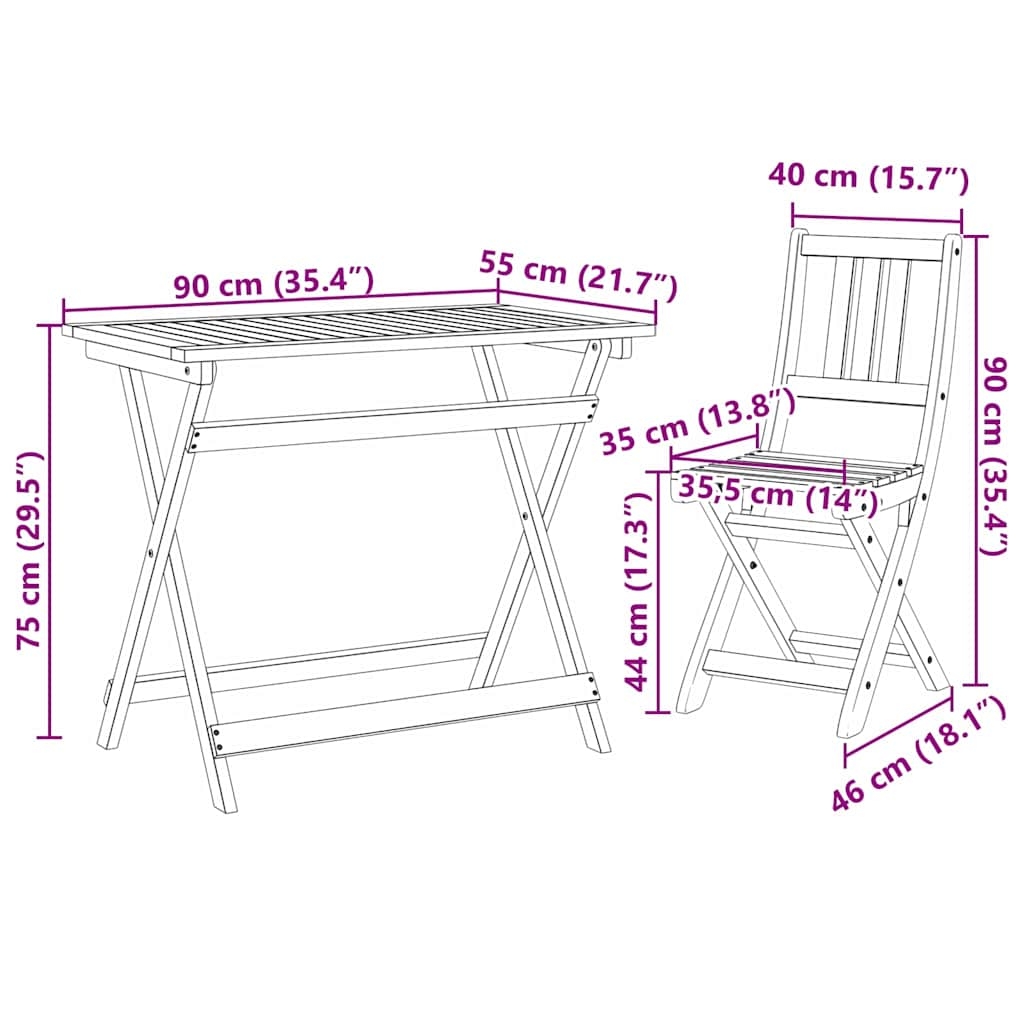 3324837 12 Set Bistro de Grădină 5 pcs Maro lemn masiv de acacia Set Bistro de Grădină 5 pcs Maro lemn masiv de acacia - imagine 12
