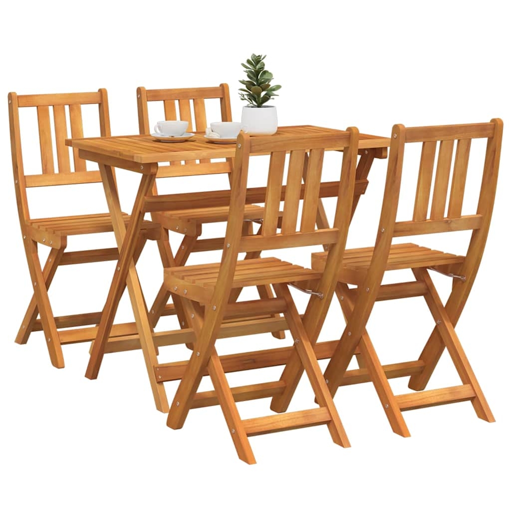 3324837 3 Set Bistro de Grădină 5 pcs Maro lemn masiv de acacia Set Bistro de Grădină 5 pcs Maro lemn masiv de acacia - imagine 3