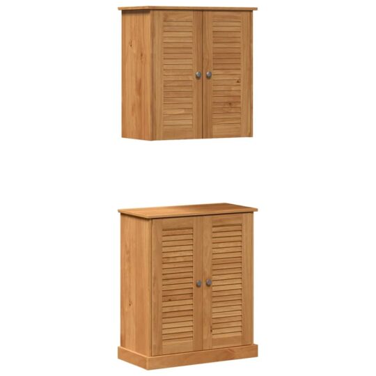 Alternative view of Set de mobilier pentru baie VIGO 2 pcs Maro 67.5 x 34 x 80 cm