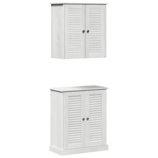 Alternative view of Set de mobilier pentru baie cu ușă 2 pcs Maro 67.5 x 34 x 80 cm