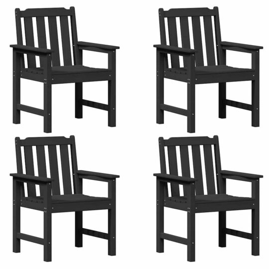 Alternative view of Scaun de dining pentru grădină. 4 pcs Negru 65.5 x 55.5 x 88cm