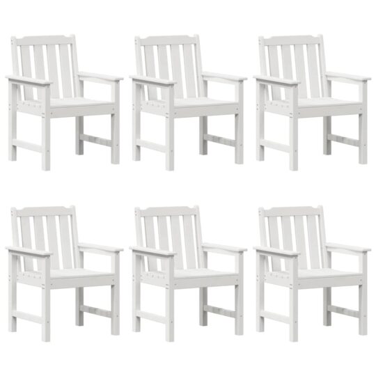 Alternative view of Scaun de dining pentru grădină. 6 pcs Alb 65.5 x 55.5 x 88cm