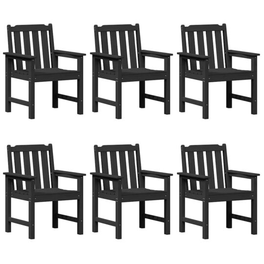 Alternative view of Scaun de dining pentru grădină. 6 pcs Negru 65.5 x 55.5 x 88cm
