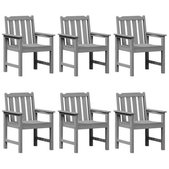 Alternative view of Scaun de dining pentru grădină. 6 pcs Gri deschis