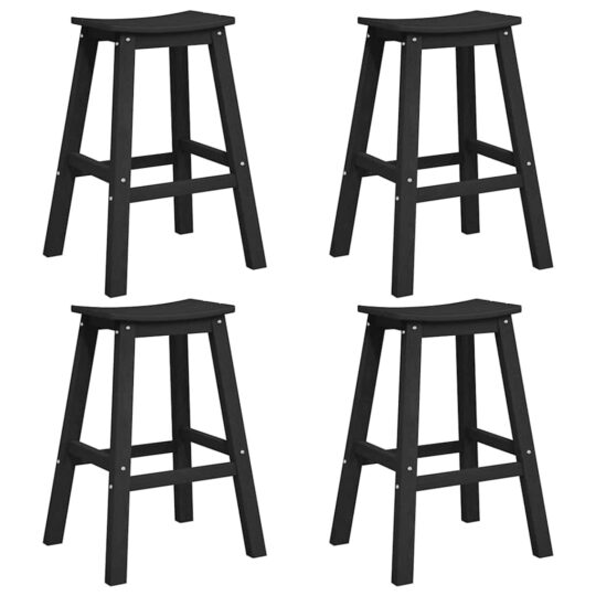 Alternative view of Set bar de grădină 4 pcs Negru HDPE