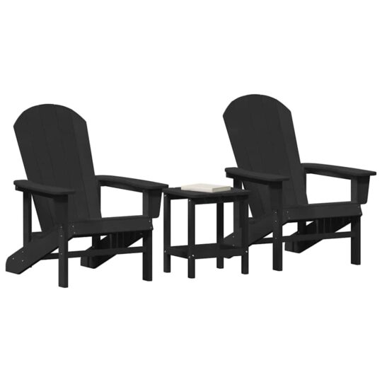 3335832 3 Mobilier de lounge pentru grădină 3 pcs Negru 38 x 38 x 46cm 3335832 3
