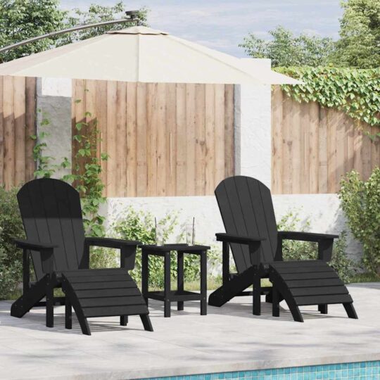 Mobilier de lounge pentru grădină 3 pcs Negru 38 x 38 x 46cm