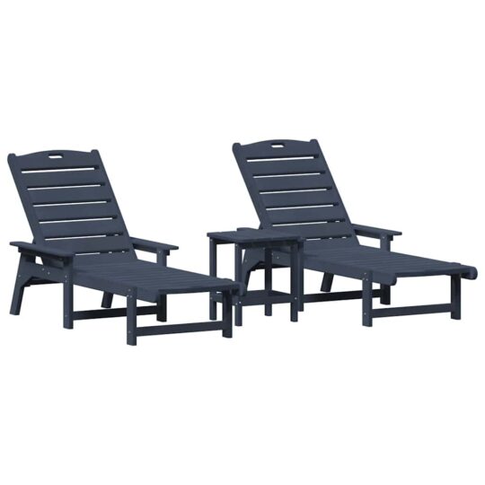 Alternative view of Mobilier de lounge pentru grădină 2-persoană 3 pcs Bleumarin