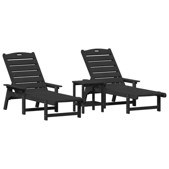 Alternative view of Mobilier de lounge pentru grădină 3 pcs Negru 38 x 38 x 46cm