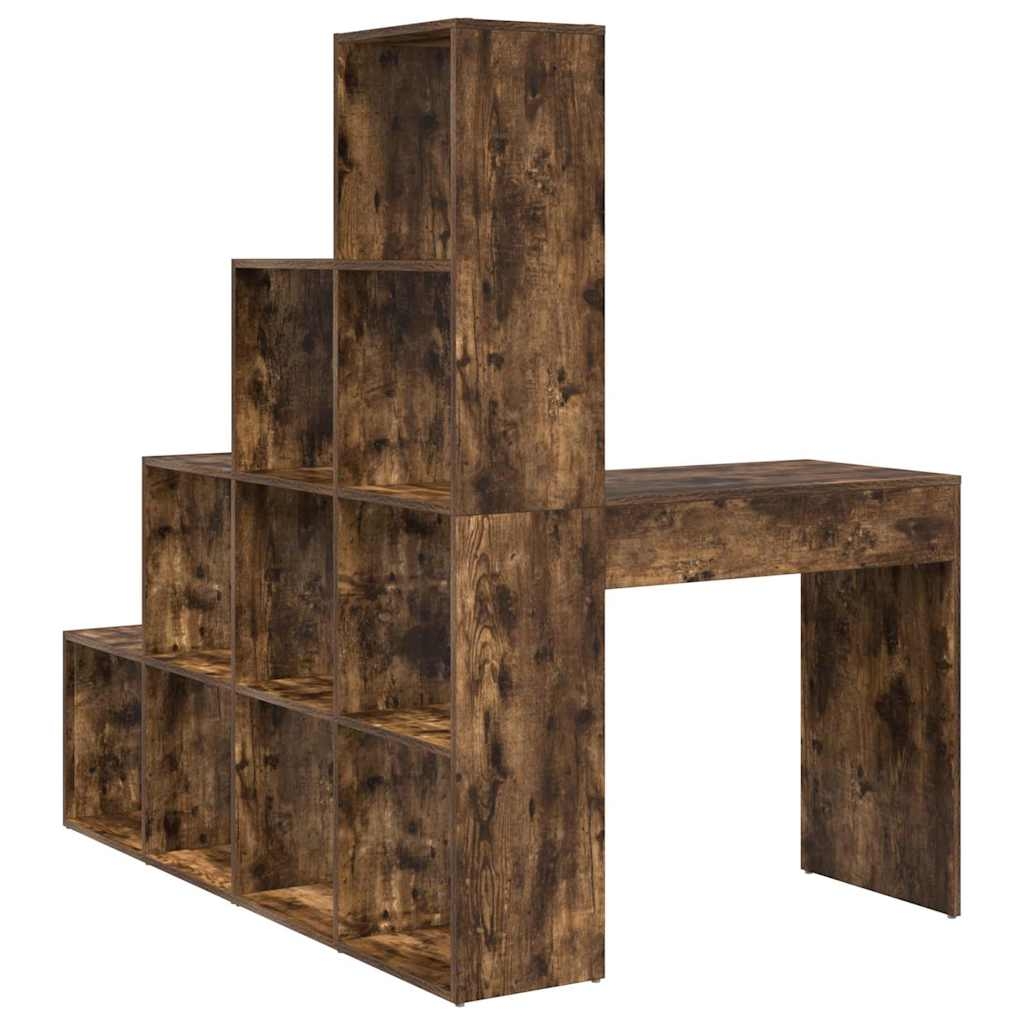 3337245 6 Birou de colț cu raft Stejar afumat 101.5 x 149.5 x 149.5 cm Birou de colț cu raft Stejar afumat 101.5 x 149.5 x 149.5 cm - imagine 6