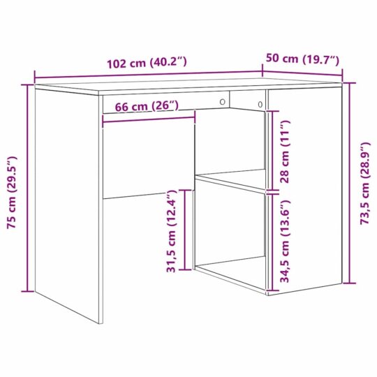 3337273 11 Birou de colț cu sertar Alb 102 x 50 x 75 cm Lemn compozit 3337273 11