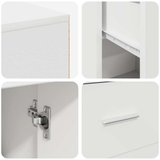 3337273 9 Birou de colț cu sertar Alb 102 x 50 x 75 cm Lemn compozit 3337273 9