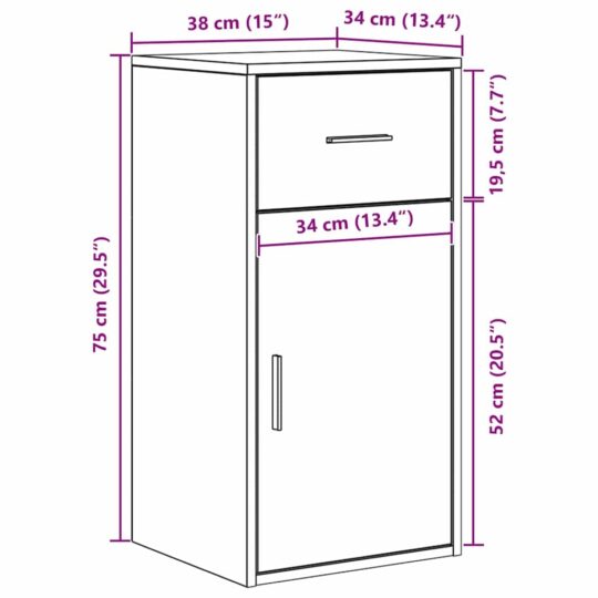 3337277 12 Birou de colț Stejar fumuriu 102 x 50 x 75 cm Lemn compozit 3337277 12