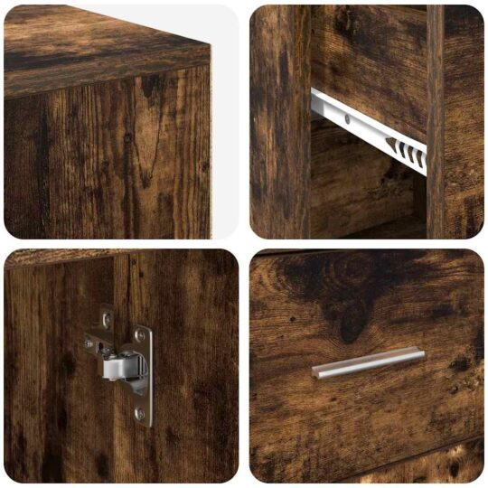 3337277 9 Birou de colț Stejar fumuriu 102 x 50 x 75 cm Lemn compozit 3337277 9