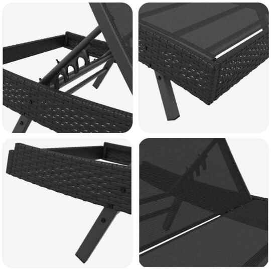 3381203 8 Șezlonguri 3 pcs Negru 40 x 40 x 40.5 cm poliratan 3381203 8