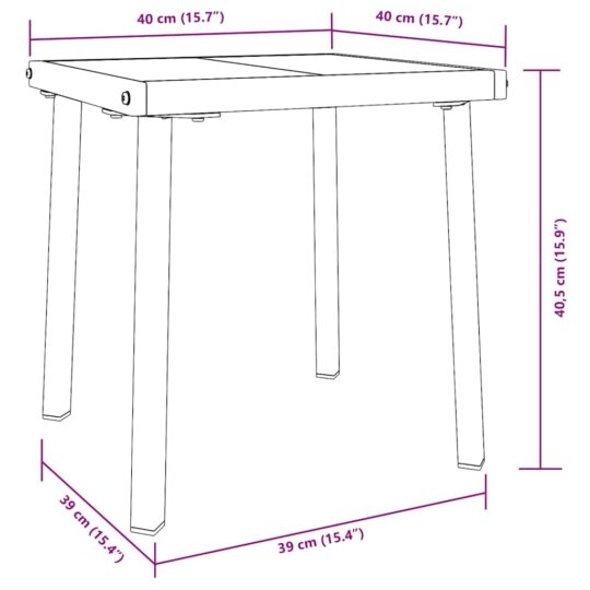 3381204 11 Șezlonguri 3 pcs Negru și Alb 40 x 40 x 40.5 cm poliratan 3381204 11