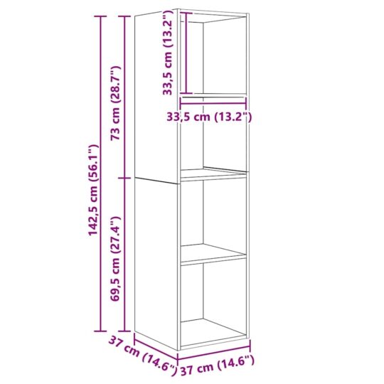 3393354 9 Set dulap TV 2 pcs Lemn vechi 37 x 37 x 142.5 cm Lemn compozit 3393354 9