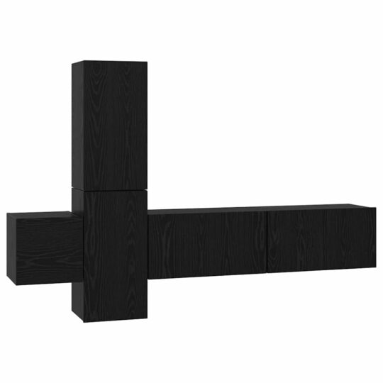 Alternative view of Set comodă TV Pe perete 5 pcs Stejar negru 181 x 30 x 120 cm