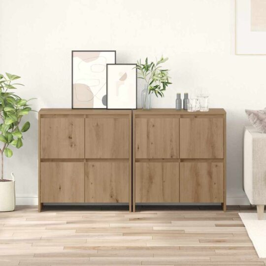 Bufeturi 2 pcs stejar artizanal 70 x 41 x 75 cm Lemn compozit