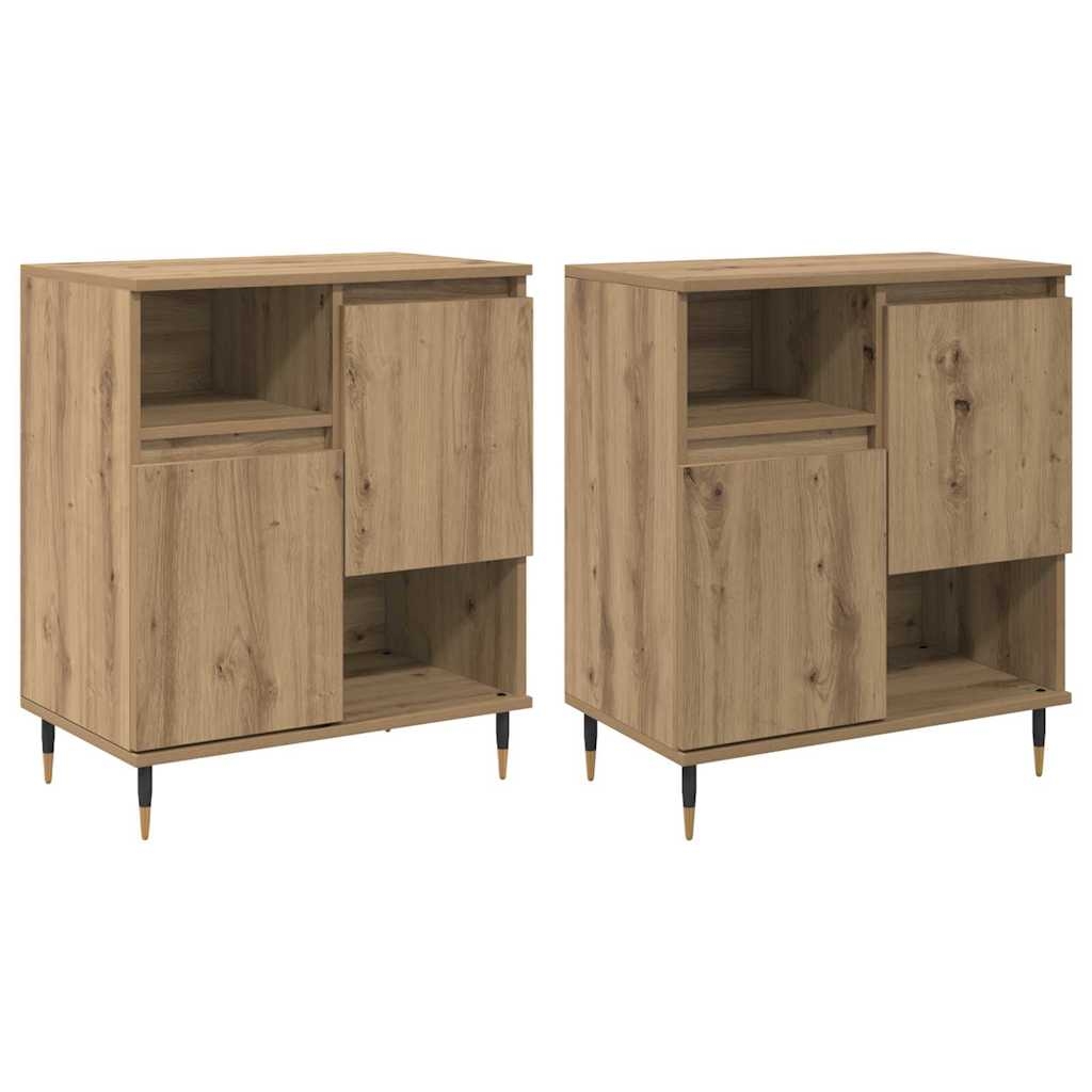 3394558 2 Bufeturi 2 pcs stejar artizanal 120 x 35 x 70 cm Lemn compozit Bufeturi 2 pcs stejar artizanal 120 x 35 x 70 cm Lemn compozit - imagine 2