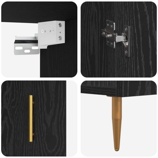 3394580 9 Bufet Stejar negru 69.5 x 34 x 180 cm Lemn compozit 3394580 9