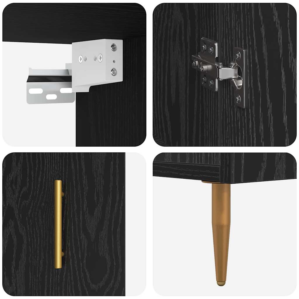 3394580 9 Bufet Stejar negru 69.5 x 34 x 180 cm Lemn compozit Bufet Stejar negru 69.5 x 34 x 180 cm Lemn compozit - imagine 9