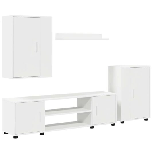 Alternative view of Set de 4 piese pentru cabinet TV 4 pcs Alb Lemn compozit