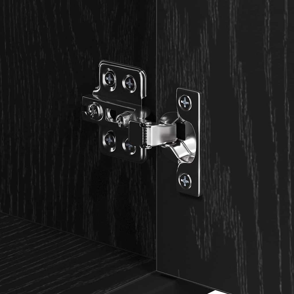 3402319 9 Dulap de Baie Stejar negru 35 x 37.5 x 188.5 cm Lemn compozit Dulap de Baie Stejar negru 35 x 37.5 x 188.5 cm Lemn compozit - imagine 9