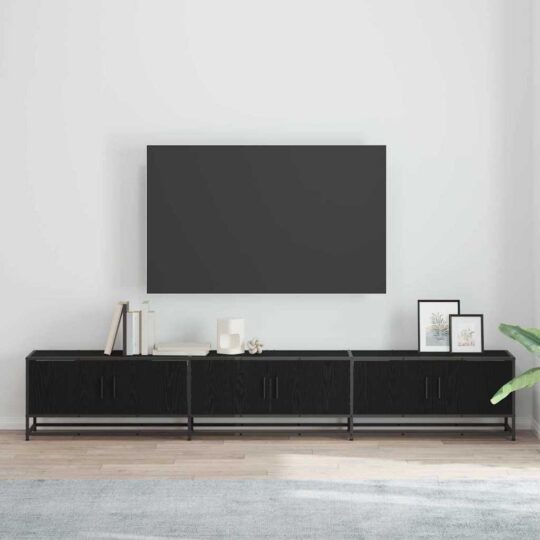 Cabinet TV Stejar negru 240 x 35 x 41 cm Lemn compozit
