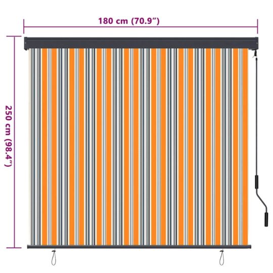 362082 8 Jaluzea Rulou de Exterior Dungi Galben și albastru 180 x 250 cm 362082 8