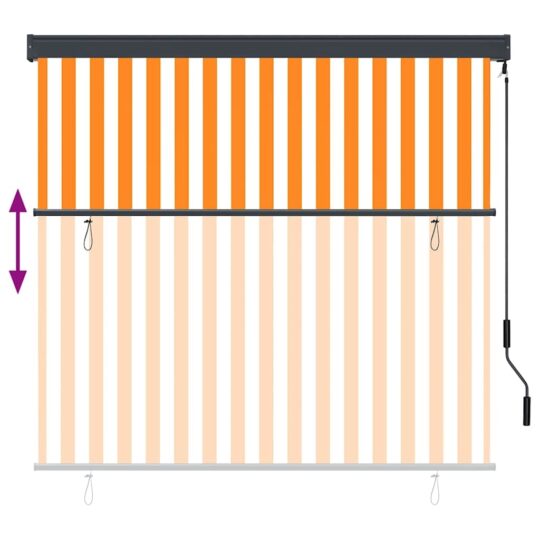 362083 7 Jaluzea Rulou de Exterior Dungi portocaliu și alb 180 x 250 cm 362083 7
