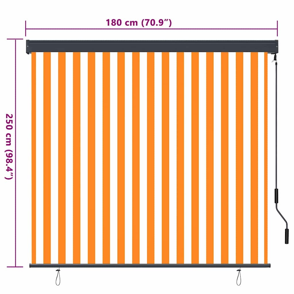 362083 8 Jaluzea Rulou de Exterior Dungi portocaliu și alb 180 x 250 cm Jaluzea Rulou de Exterior Dungi portocaliu și alb 180 x 250 cm - imagine 8