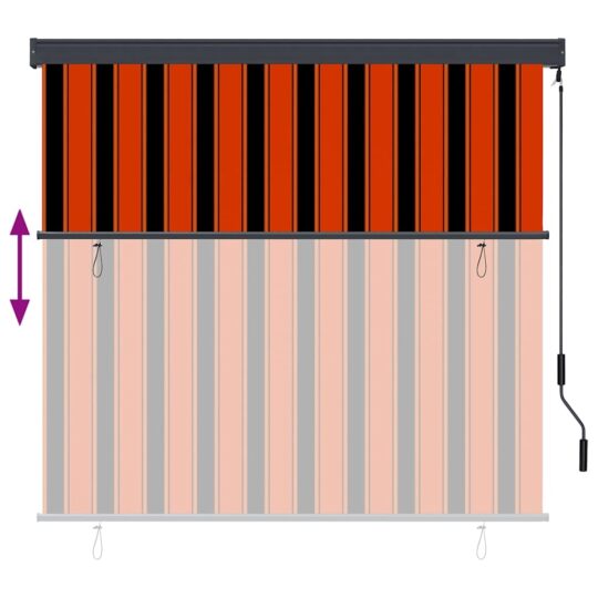 362086 7 Jaluzea Rulou de Exterior Dungi portocaliu și alb 180 x 250 cm 362086 7
