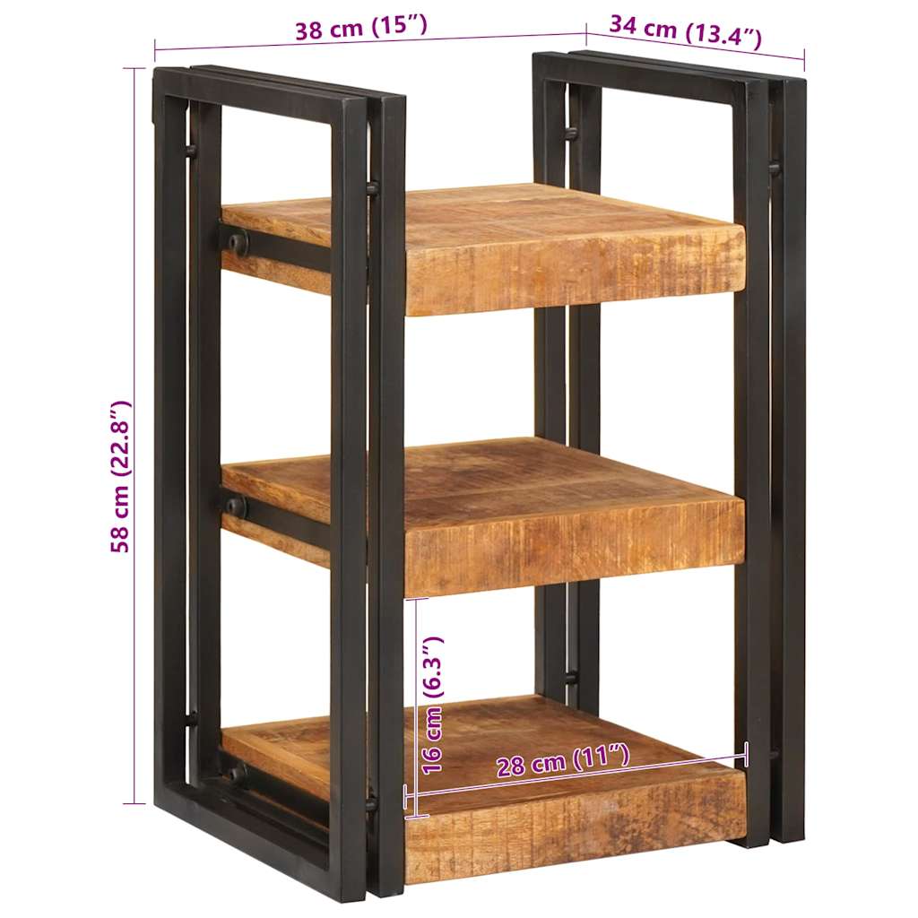 4016730 11 Noptieră Maro și negru 38 x 33 x 58 cm Lemn de mango solid Noptieră Maro și negru 38 x 33 x 58 cm Lemn de mango solid - imagine 11