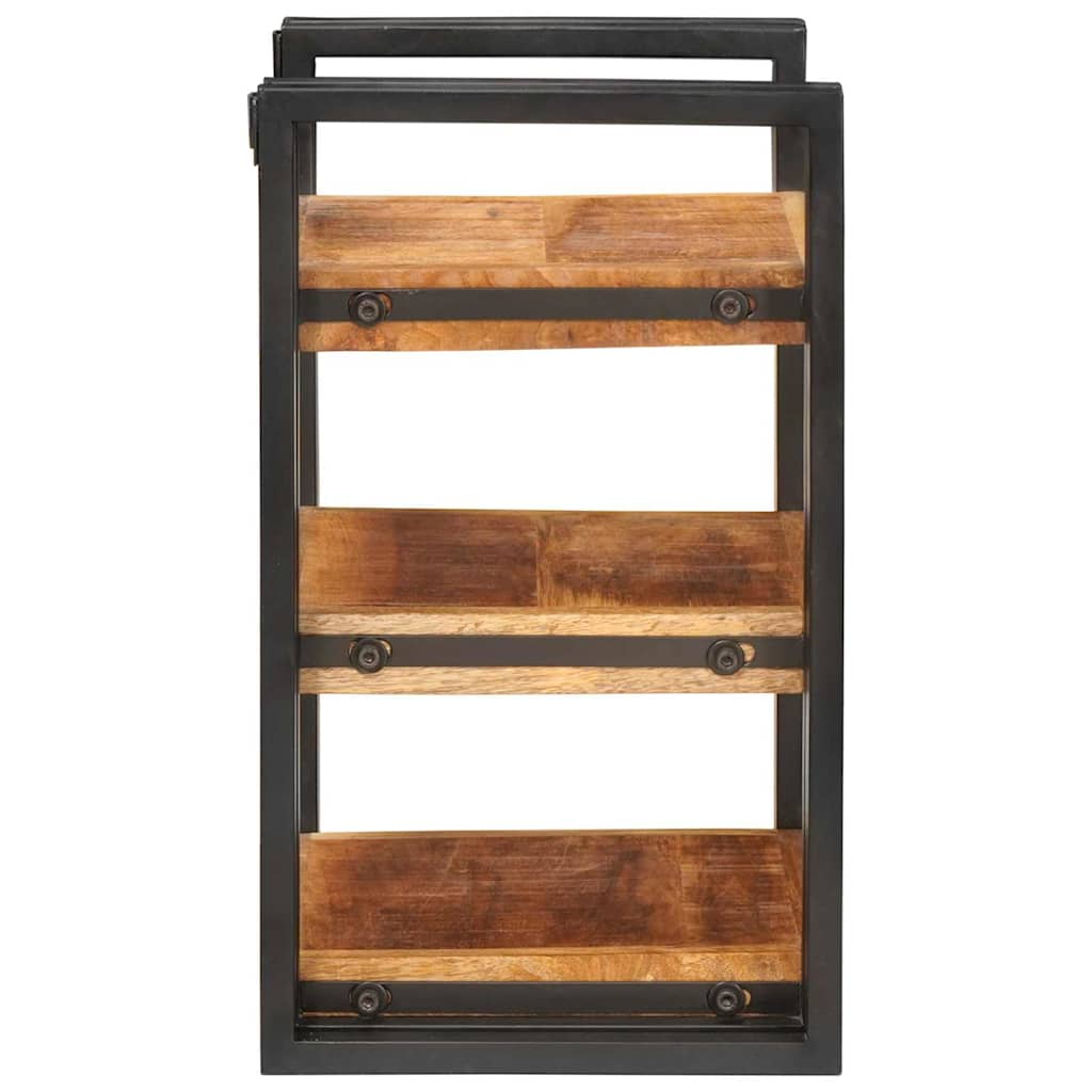 4016730 5 Noptieră Maro și negru 38 x 33 x 58 cm Lemn de mango solid Noptieră Maro și negru 38 x 33 x 58 cm Lemn de mango solid - imagine 5