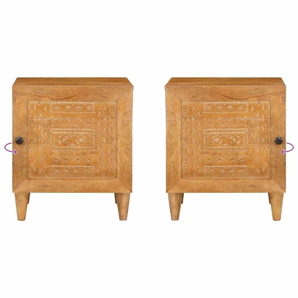 4018077 11 Noptieră 2 pcs Maro deschis 40 x 33 x 46 cm Lemn masiv de mango Noptieră 2 pcs Maro deschis 40 x 33 x 46 cm Lemn masiv de mango - imagine 11