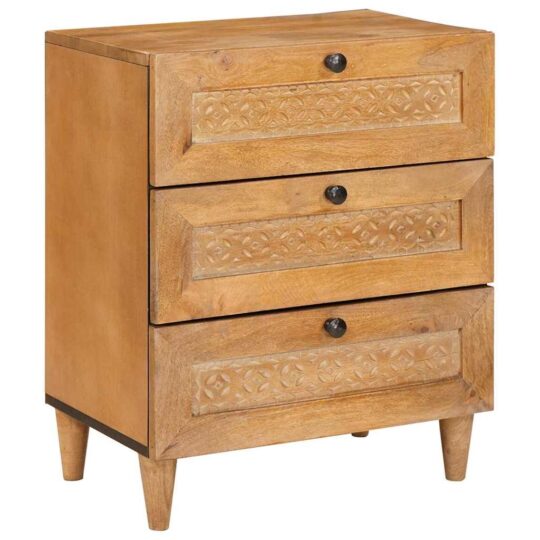 Noptieră Maro deschis 50 x 33 x 60 cm Lemn masiv de mango