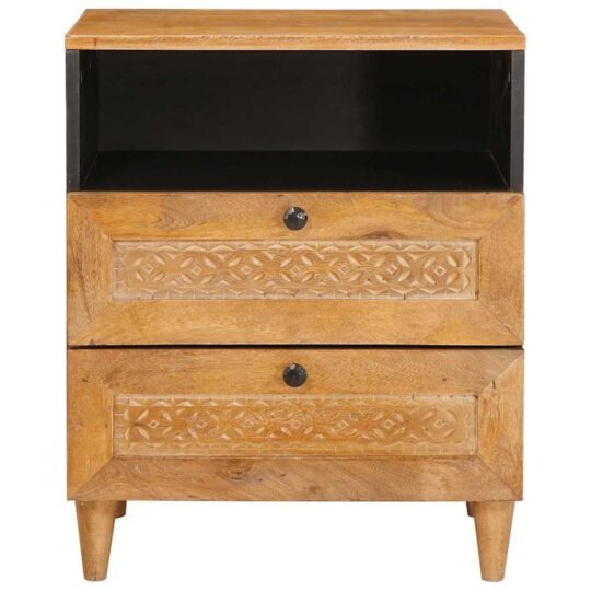 4018090 3 Noptieră Maro deschis 50 x 33 x 60 cm Lemn masiv de mango 4018090 3