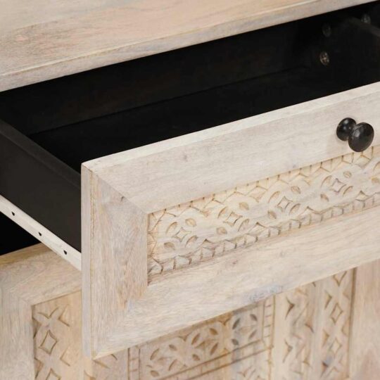 4018124 7 Noptieră cu sertar Bej 50 x 33 x 60 cm Lemn masiv de mango 4018124 7