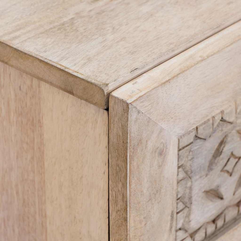 4018125 6 Noptieră cu sertar Bej 50 x 33 x 60 cm Lemn masiv de mango Noptieră cu sertar Bej 50 x 33 x 60 cm Lemn masiv de mango - imagine 6