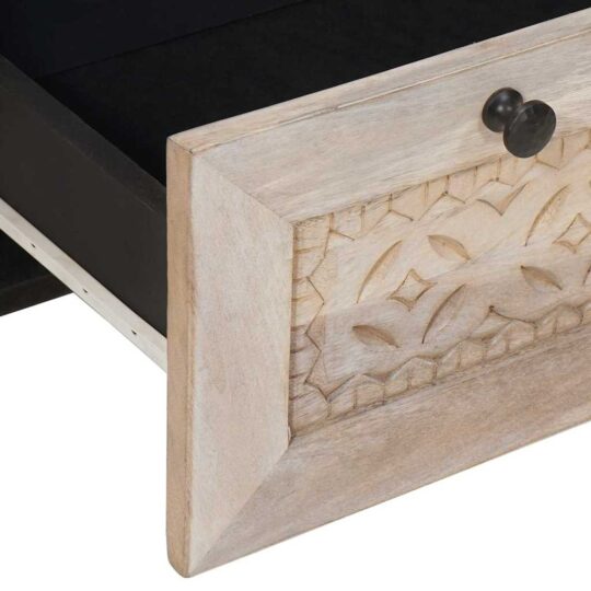 4018125 7 Noptieră cu sertar Bej 50 x 33 x 60 cm Lemn masiv de mango 4018125 7